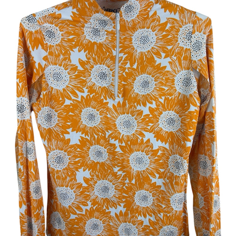 IBKUL Womens Ruthie Print Long Sleeve Mock Neck Golf Top - Picture 4 of 8